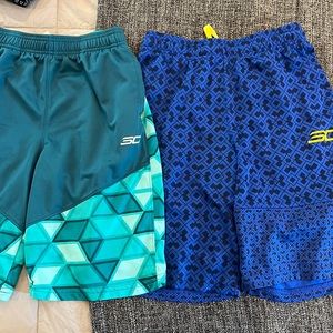Two pairs, boys large, Steph Curry Under Armor shorts